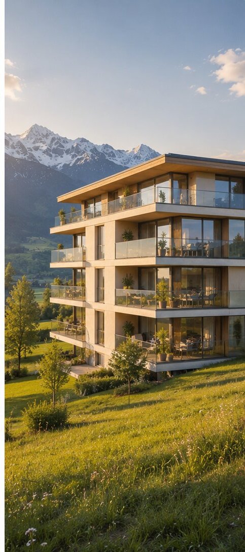 Moderner Schweizer Premium-Neubau in sonniger Wiesenlage mit Alpenpanorama